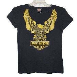 Harley Davidson Studded Bling Eagle Graphic T Shirt - Women's Medium Slim Fit